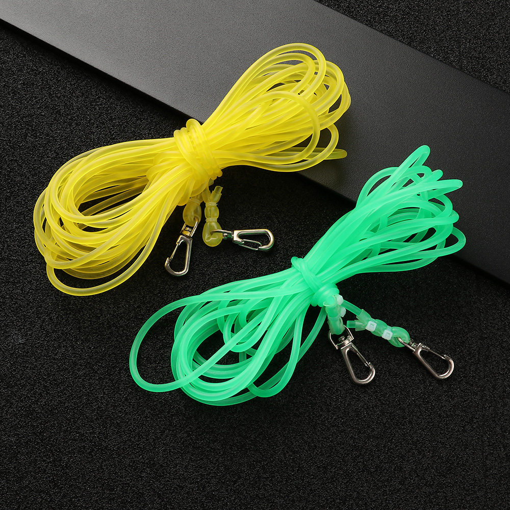 Cuerda de pesca de goma elástica, cuerda de pesca gruesa amarilla y verde con gancho, alicates para acampar, herramienta de aparejos de cordones, 5/8/10m