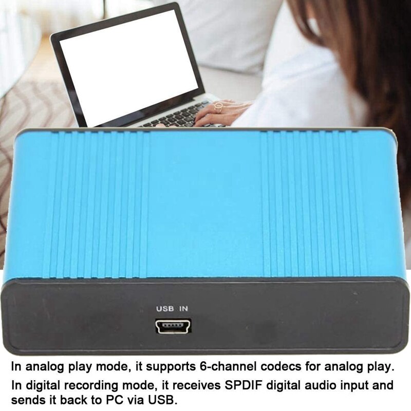 External USB 5.1 o Sound Card Optical Fiber Laptop PC Sound Card S/PDIF for HTPC Home Theatre Video Game