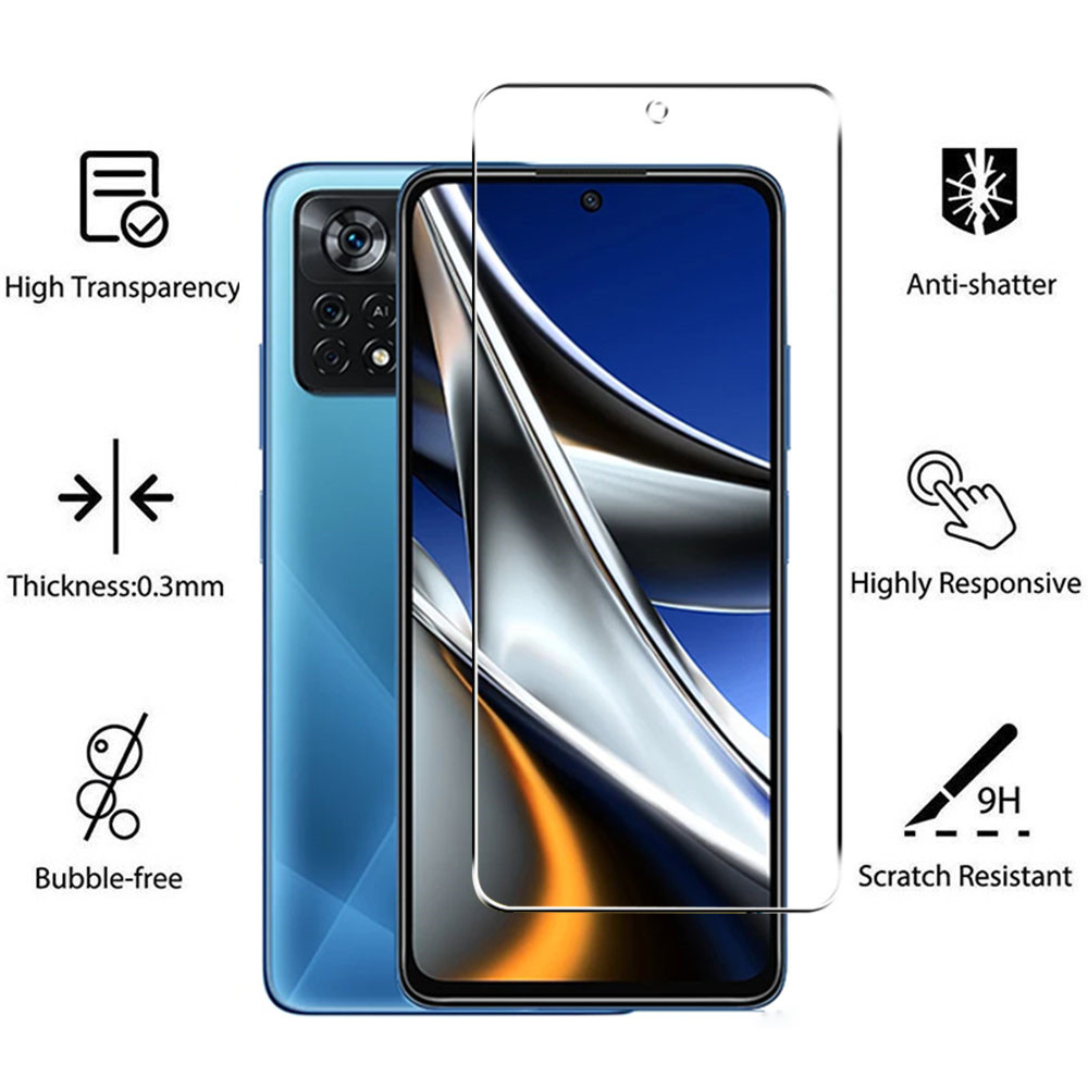 Vetro temperato 4in1 per Poco X4 Pro 5G NFC protezione dello schermo obiettivo della fotocamera protettivo per Xiaomi Poco X4 Pro 5G vetro di protezione