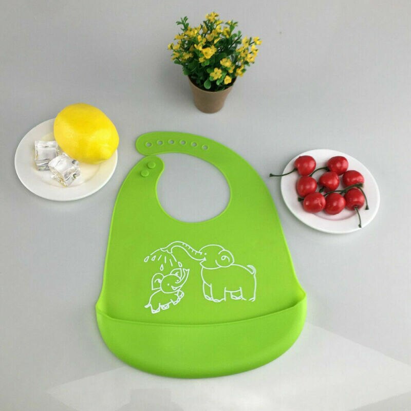 Baby Zeug Zubehör Baby Kinder Cartoon Print Silikon Bib Abendessen Bib Wasserdicht Bib Fütterung Werkzeug Lätzchen Burp Tücher