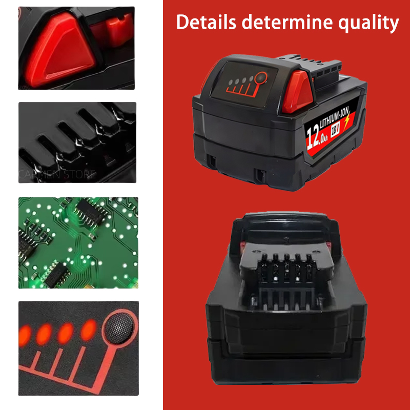 6000mAH/12000mAH For Milwaukee M18 18V Replacement For Milwaukee M18B5 XC Li-ion battery 48-11-1815 2604-20 48-11-1850 charger