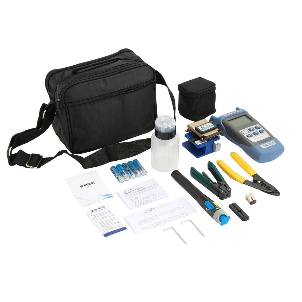 Pratico In Fibra Ottica FTTH Tool Kit con FC-6S In Fibra di Mannaia e Misuratore di Potenza Ottica In Fibra di 5km di Visual Fault Locator stripper