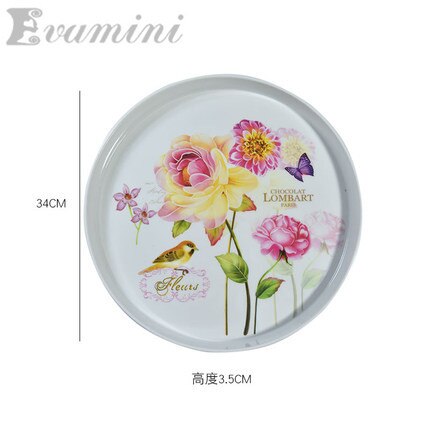 34cm,30cm rund tallerken tebakker til kage snacks/fest/hotel/hjem middag rose blomster fad til dumplings organisation mælk tallerken