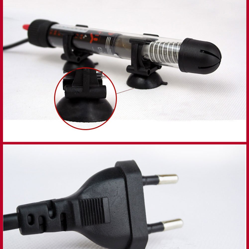 Adjustable Temperature Thermostat Heater Rod Submersible Aquarium Fish Tank Water Heating 25/50/100/200/300W #C2