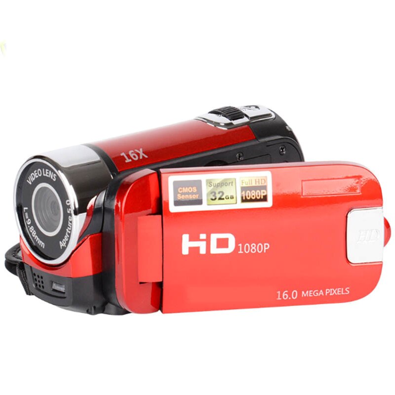 Full HD 1080P 16X Digital Zoom 16MP Video Recorder Camcorder DV Camera Portable Cam JHP-Best: Red