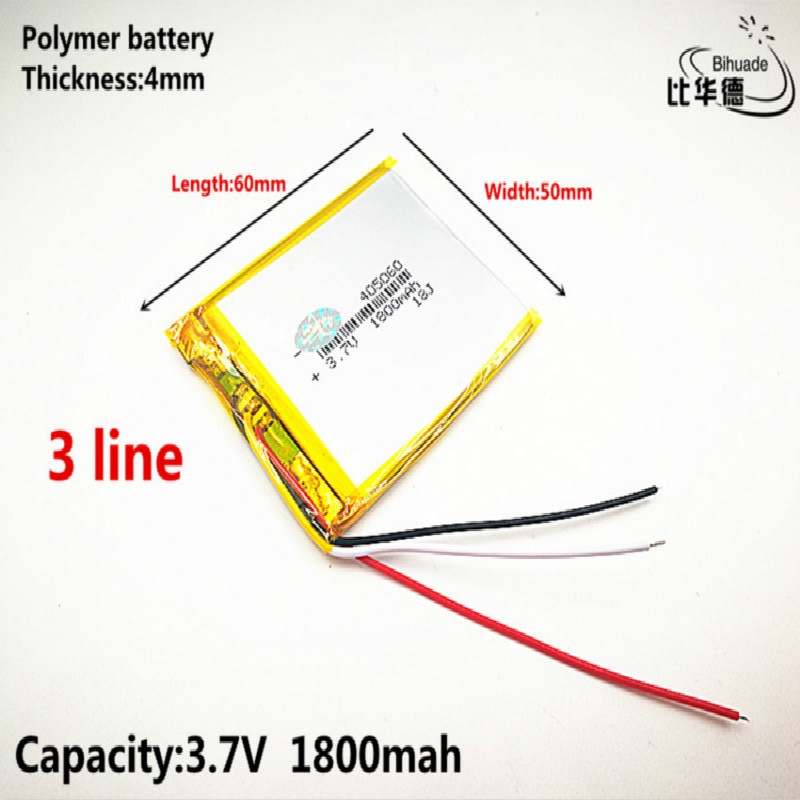 3 lijn Goede Qulity 3.7 V, 1800 mAH, 405060 lithium Polymeer ion/Li-Ion batterij voor SPEELGOED, POWER BANK, GPS, mp3, mp4
