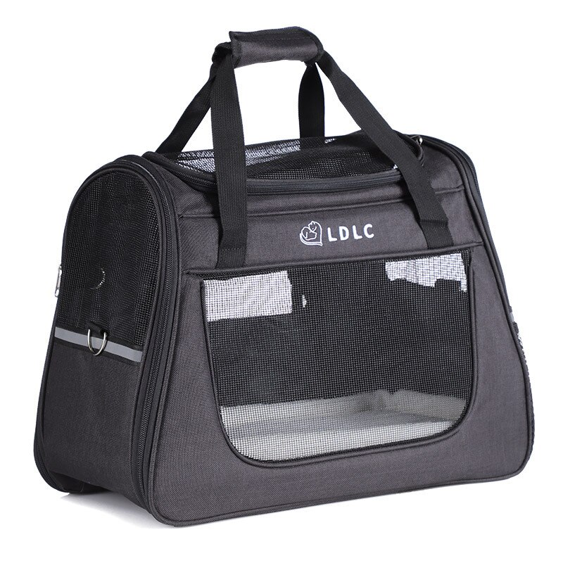 Dierbenodigdheden Ademende Schouder Kat Zak Sheer Mesh Puppy Handtas Hond Carrier Outdoor Travel Gereedschap Kitten Draagtas: Black