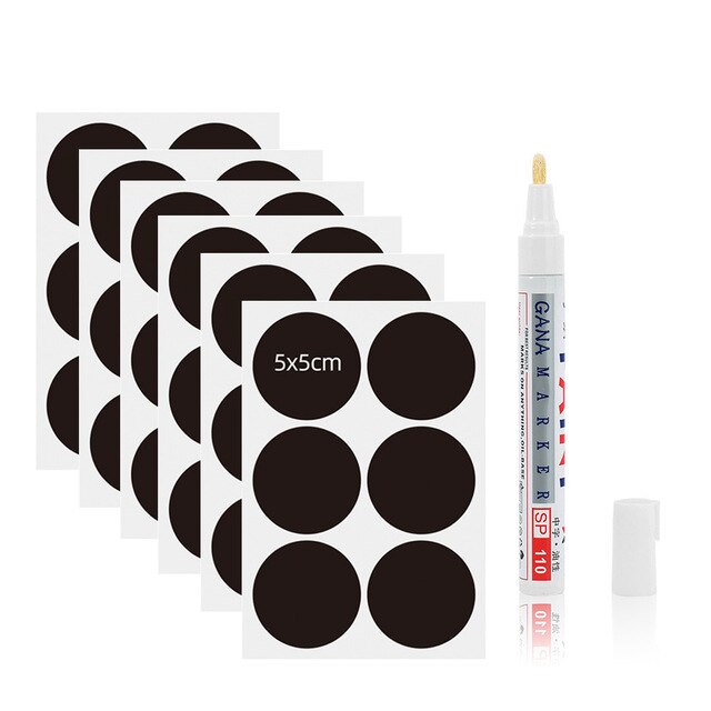 Étiquette autocollante pour épices de cuisine, étanche, avec stylo marqueur, pour bocaux et bouteilles, 48 pièces/ensemble: 36pcs Round