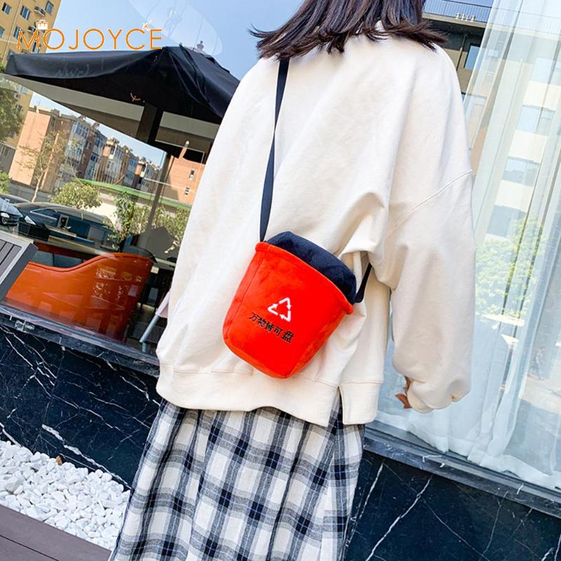 Creativo Borse a Spalla Donne Catena 3D spazzatura-Lattine di Borse A Tracolla di Flanella Borsa Dei Soldi ottavino Borse a Spalla Dropshipping