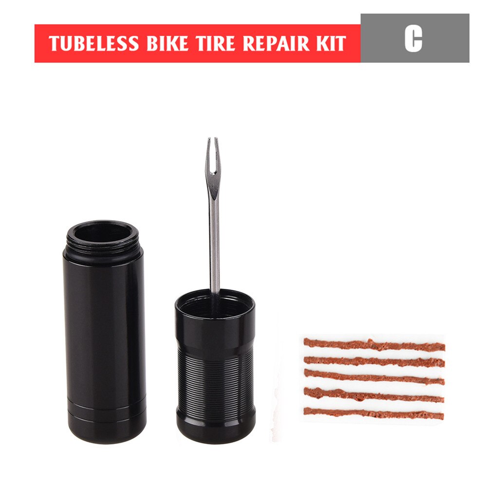 Bicycle Tubeless Tire Repair Kit Tire Portable Urgent Drill Rubber Strips Tyre Puncture Sealant Repair Kit Bicycle Repair Tools: Orange
