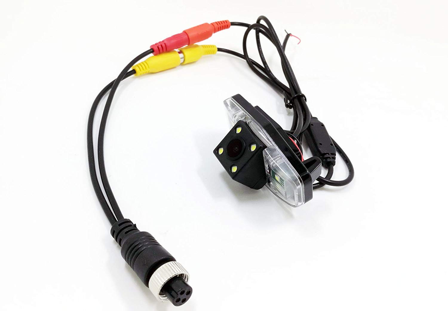 (2 pcs Pack) M12 Adapter 4 Pin Female Aviation Plug to RCA AV + DC Male Extension Cable for Car Camera