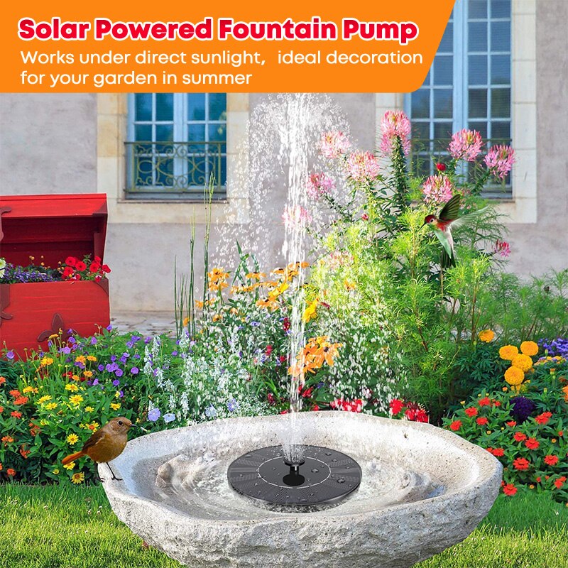 Solar Water Fountain Pool Pond Waterfall Fountain Garden Decoration Outdoor Bird Bath Solar Powered Fountain Floating Water