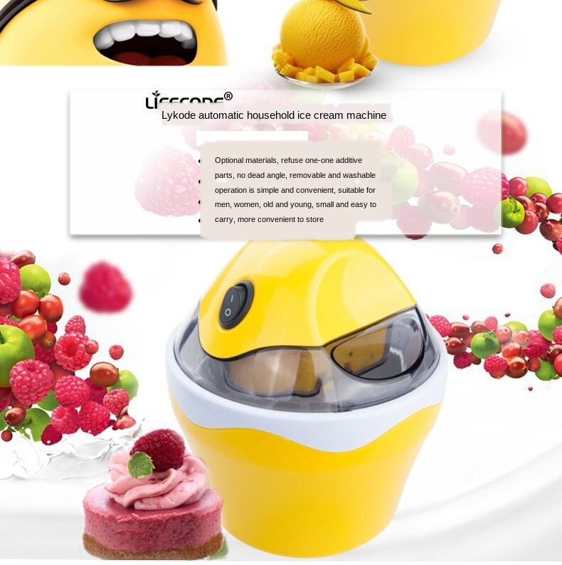 600ML Intelligent Ice Cream Maker Full Automatic Electric Icecream Machine DIY Milkshake Fruit Dessert Freezer EU