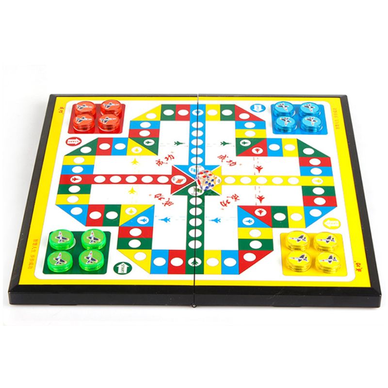 Mini Magnetic Foldable Flying Chess Ludo Portable Camping Travel Board Game Set 203E