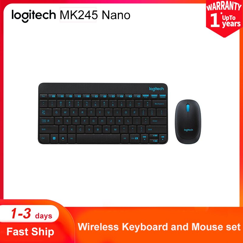 Logitech MK345 Wireless Keyboard Mouse Combos For PC Laptop Optical Ergonomic Mice Full Size Keyboard Combos Splash-Proof Office
