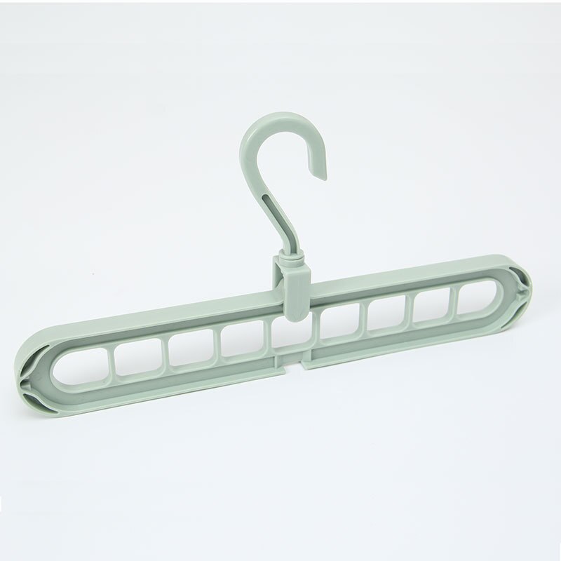 9-hole Clothes hanger organizer Space Saving Hanger multi-function folding magic hangers drying Racks Scarf clothes Storage: Green