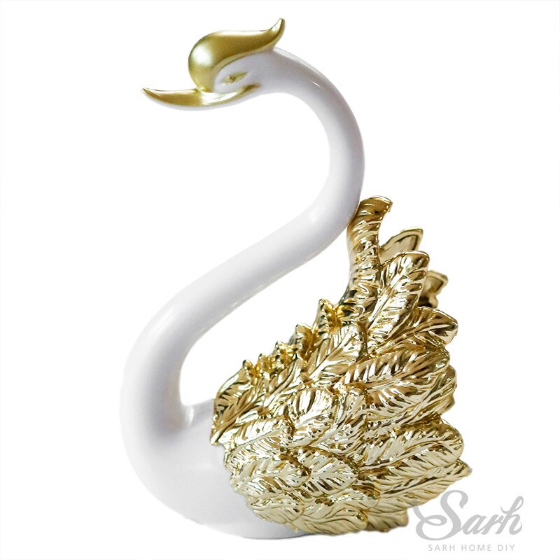 Crown Swan Gold Feather Cake Topper Hollow Star Birthday Party Decoration for Baby Shower Baking Supplies Anniversary Sweet