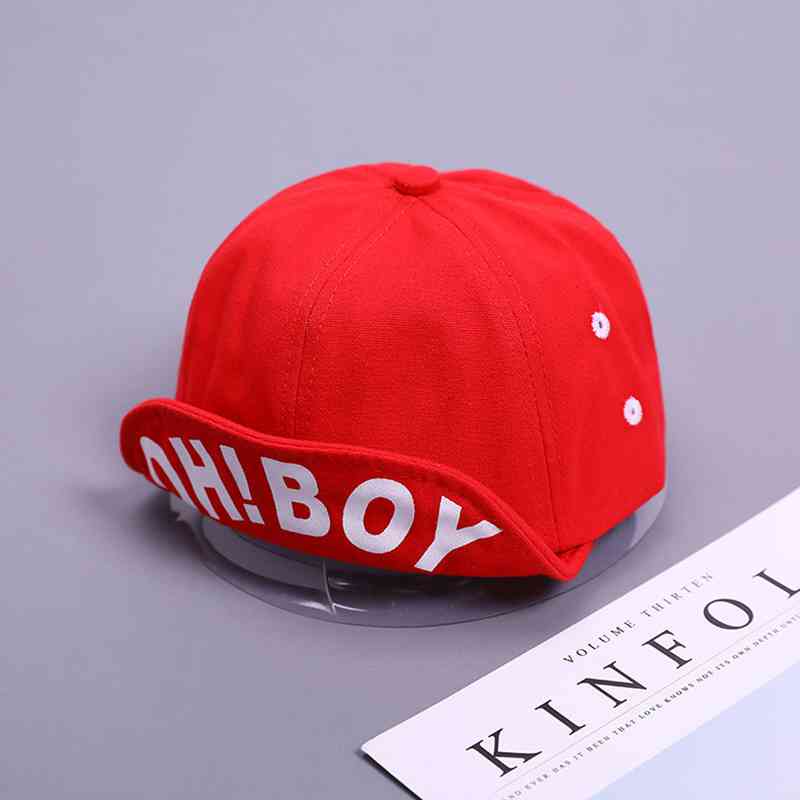 Brief Jongen Baby Cap Lente Zomer Kids Verstelbare Baseball Cap Effen Kleur Katoen Peuter Jongens Zonnehoed: red