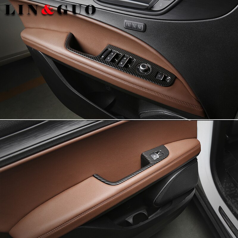 Najnowszy dla Alfa Romeo Stelvio 2017 samochód-stylizacja przycisk podnoszenia okna z włókna węglowego dopasowane obramowanie ramki akcesoria