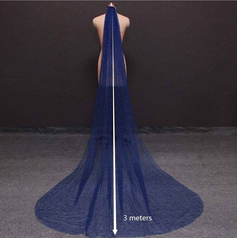 Champagner Perle Hochzeit Schleier mit Kamm Eine Schicht Braut Schleier mit Perlen SchöNe Braut Schleier Hochzeit Zubehör