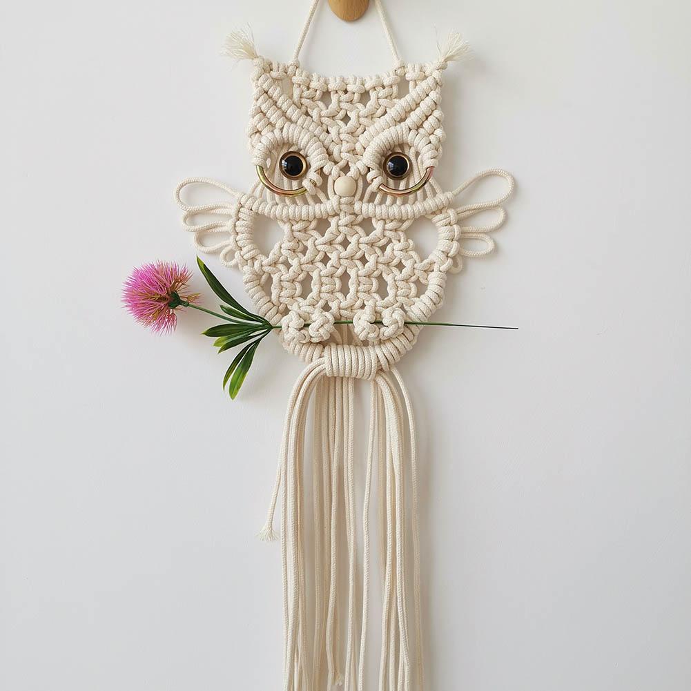 Hiboux macramé tissé tenture murale Dreamcatchers bohème tapisserie mur Art décor pour appartement dortoir décoration