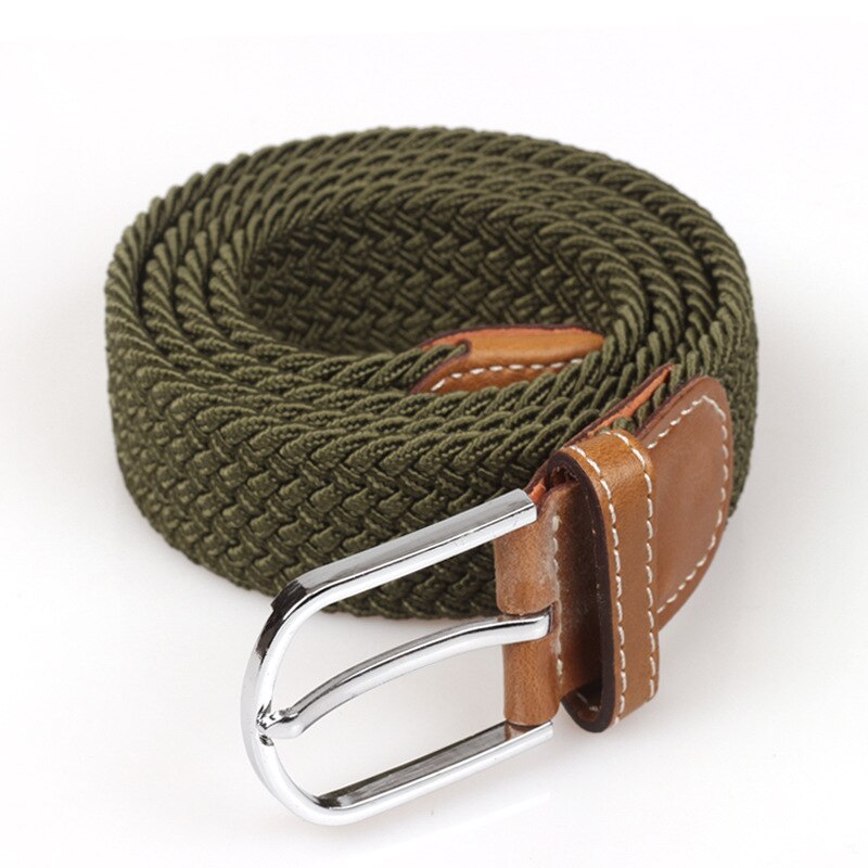 Cinturones de lona elástica para mujer, de , a la , hebilla de punto, cinturón ajustable, cinturones de lona para vaqueros, novedad de