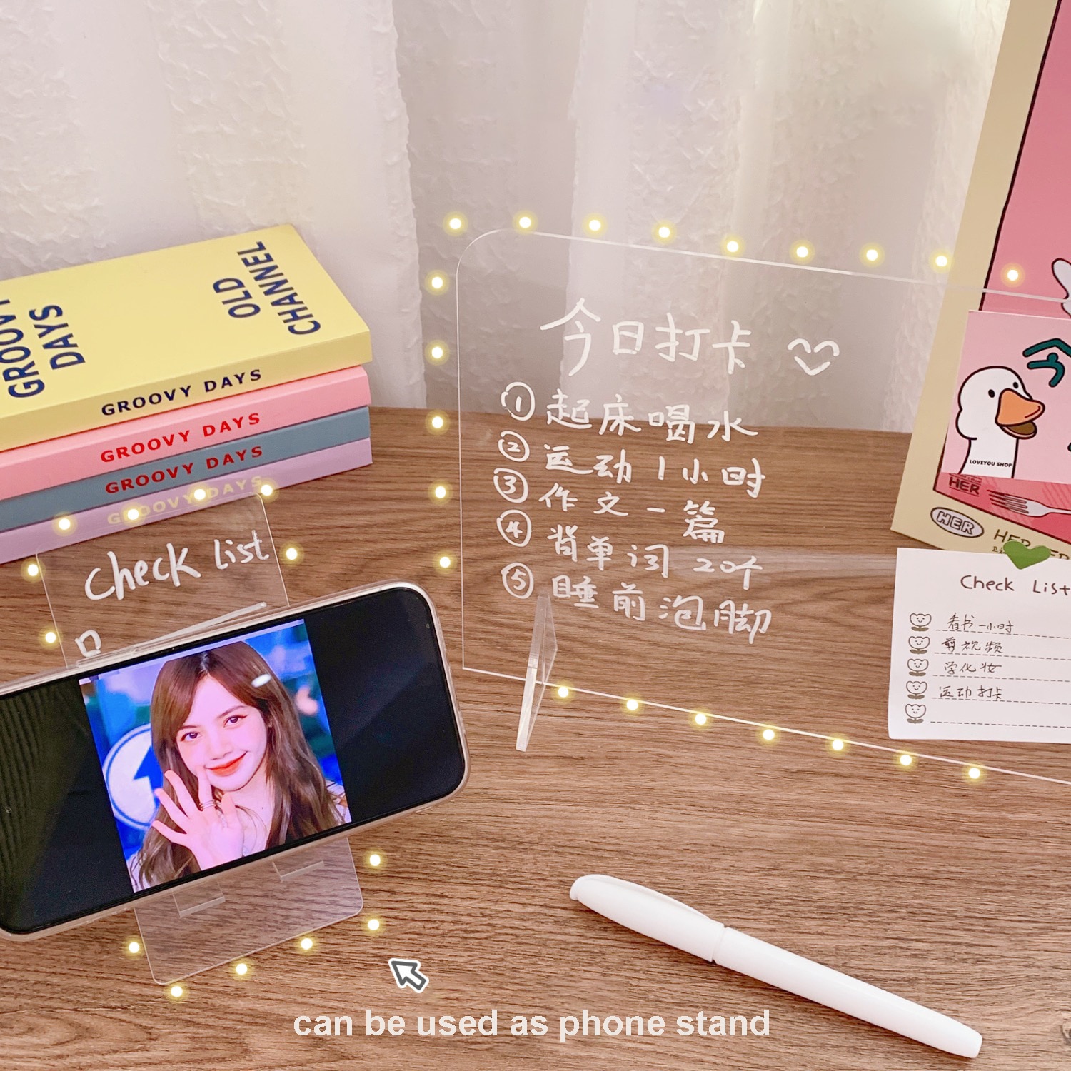 Acrylic Dry Erase Board with Stand Frameless Writing Memo Pad To Do List Reminder for Office Home School Resturants