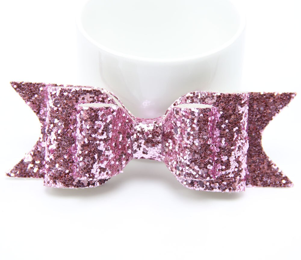 Blass Gold funkeln Bogen Haar Clip für Mädchen und Frauen Barrettes Pailletten Mädchen Bogen Clip Haar Stift Luxus Mädchen Haarnadel haar Zubehör: Rosa