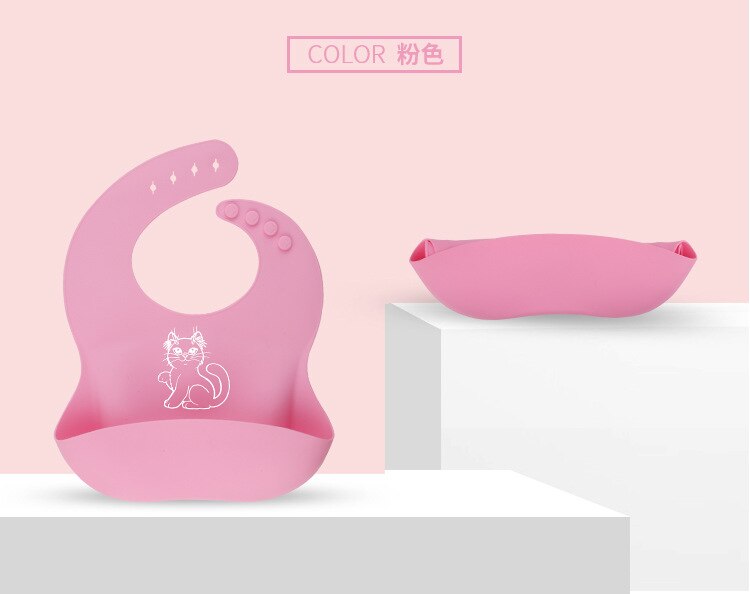 Babadores do bebê babadores de silicone macio à prova dwaterproof água saliva pingando babadores infantis para bebês crianças ferramentas de alimentação do miúdo babadores avental: Pink