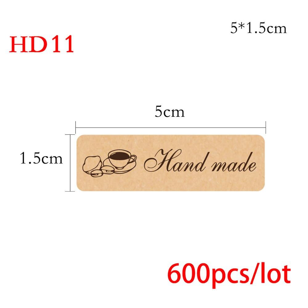 Handmade Thank You Stickers Scrapbooking for Package Adhesive Thank You Sticker Seal Labels Stationery: HD11 600pcs