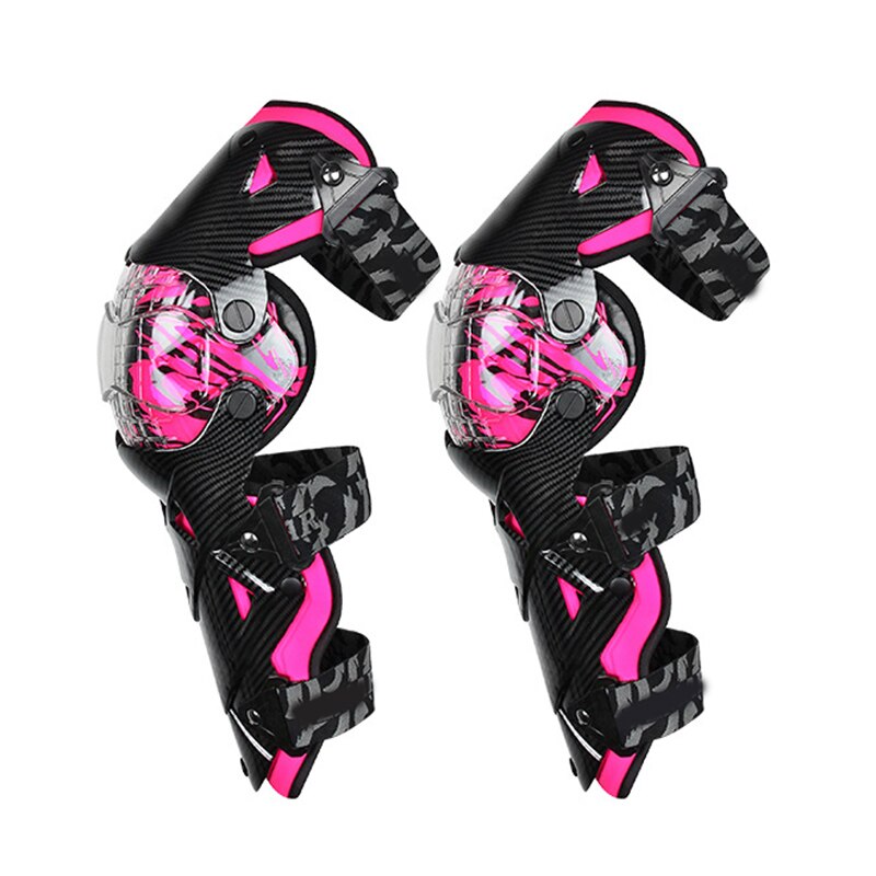 Motorcycle Knee Pads Knight Riding Fall Resistance Leg Guard Equipment For Motorcycle Off-Road Protective Gear M8617: Pink