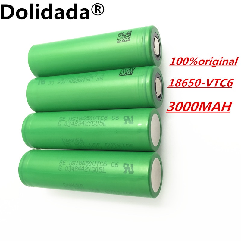 Dolidada 100% original VTC6 18650 V 3000 mAh Li ion 3,7 batera pour us18650 vtc6 3000 mAh batera USO juguetes herramient comme