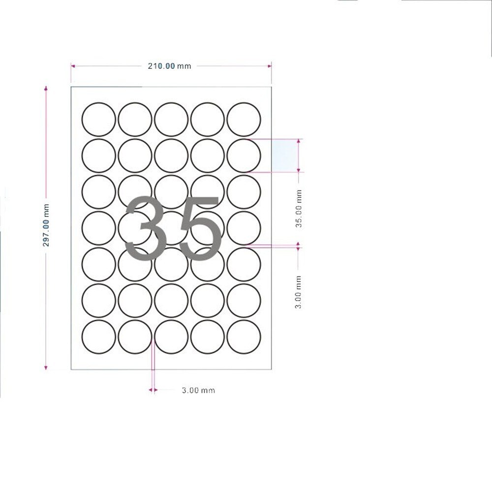 9 Sizes Matte White A4 Kraft Paper Self Adhesive Round Label Stickers Printable Paper Stickers for Goods Grocery Label: 3.5cm 1000pcs