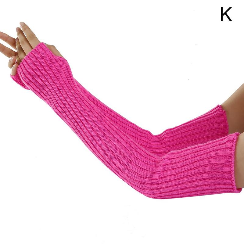 Długie rękawiczki bez palców dla kobiet gotycka odzież punkowa z dzianiny z długim rękawem miękkie damskie rękawiczki bez palców: K