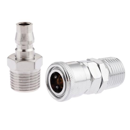 2Pcs Pneumatic Parts Euro Air Line Hose Compressor Connector Quick Release 1/2" BSP Male Thread Coupler Fitting Connector