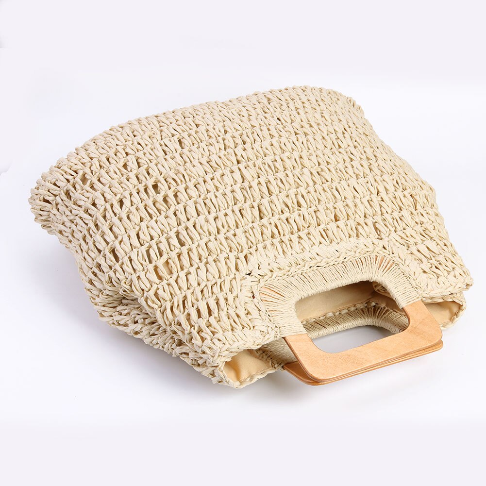 Sac à main Vintage tricoté en paille pour femme, idéal pour l'été, idéal pour la plage, idéal pour le voyage, fait à la main,