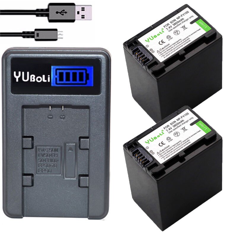 5PCS/LOT bateria NPFV100 NP-FV100 NP FV100 Battery Batteries for Sony NP-FV30 NP-FV50 NP-FV70 SX83E SX63E: charger and 2battery