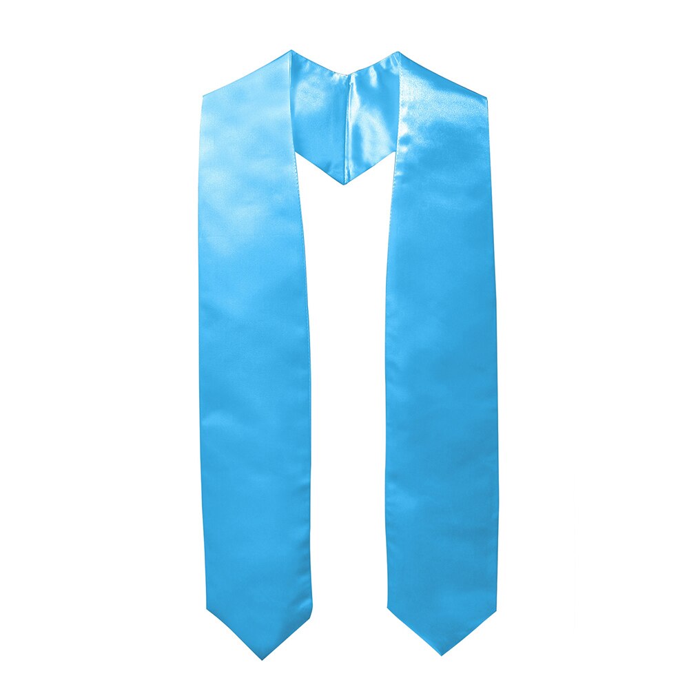 Graduationmall Adult Graduation Plain Stole Satin Fabric In Sky Blue