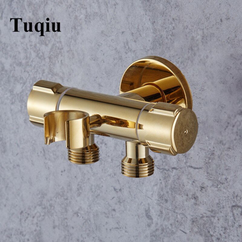 Bidet vandhane væg håndholdt bidet spray bruser sæt toilet shattaf sprøjte douche kit bidet vandhane sæt guld: Bidet vandhane 3