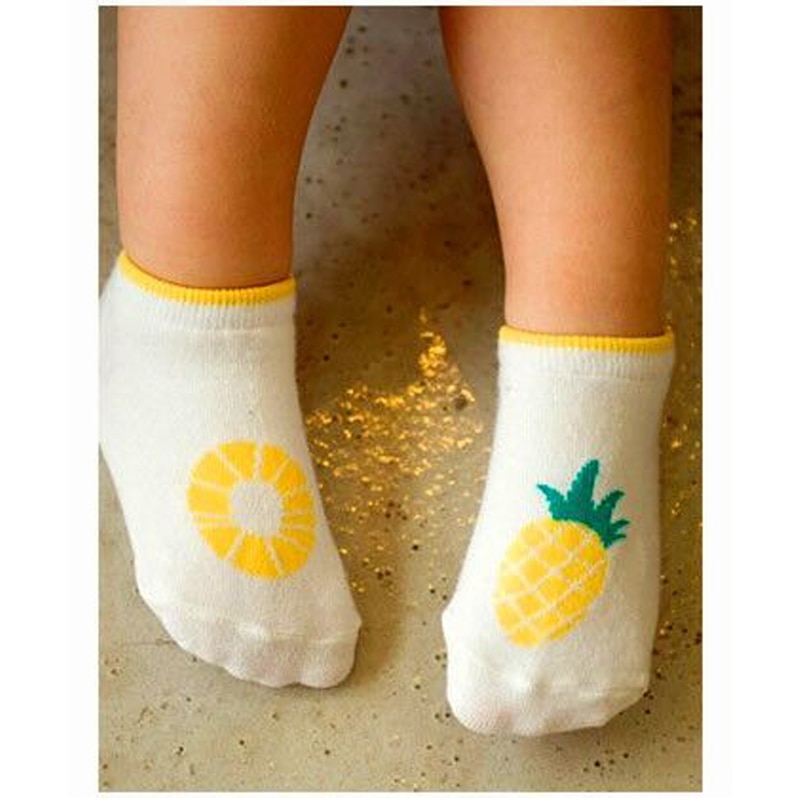 1 Pair Baby Anti Slip Newborn 4-36month Cotton Lovely Fruit pineapple watermelon Slippers Boy Girl Unisex Skid Socks kids