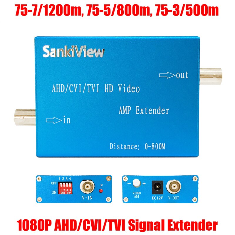 1080p 720p hd ahd cvi tvi coax videosignal extender forstærker 75-3 500m 75-5 800m 75-7 1200m hdcvi koaksialkabel ved excelax