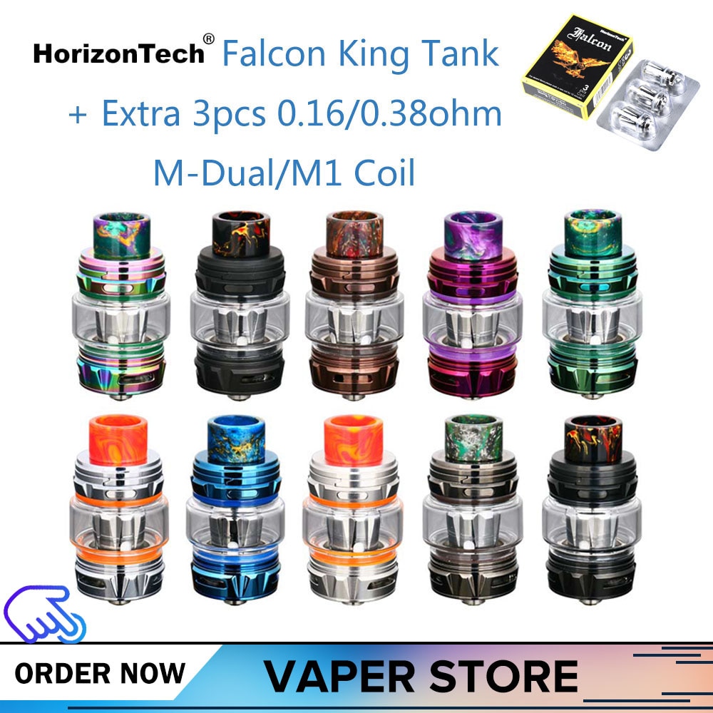 Original HorizonTech Falcon King Tank Bulb Vape Tank 6ml Capacity Atomizer Add 3pcs M1+ / M-Dual Coils Core Head E-Cigarette