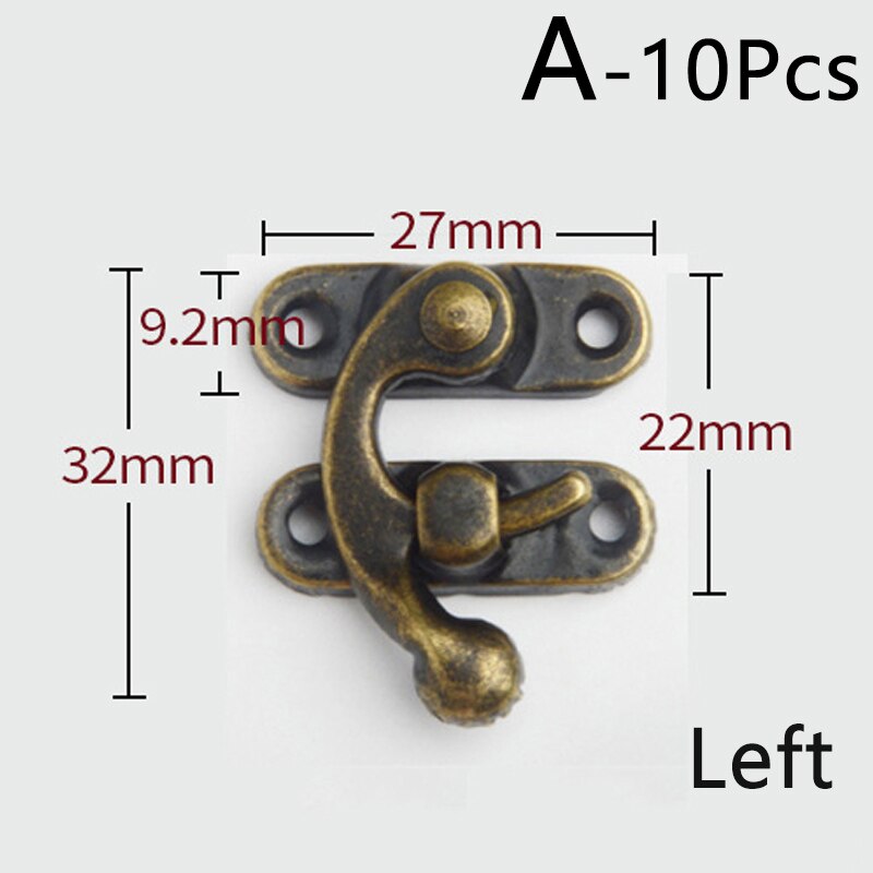 Loquet de boîte en fer Bronze 10 pièces, loquet de verrouillage, bois bijoux valise boucle Clip fermoirs Vintage quincaillerie de meubles