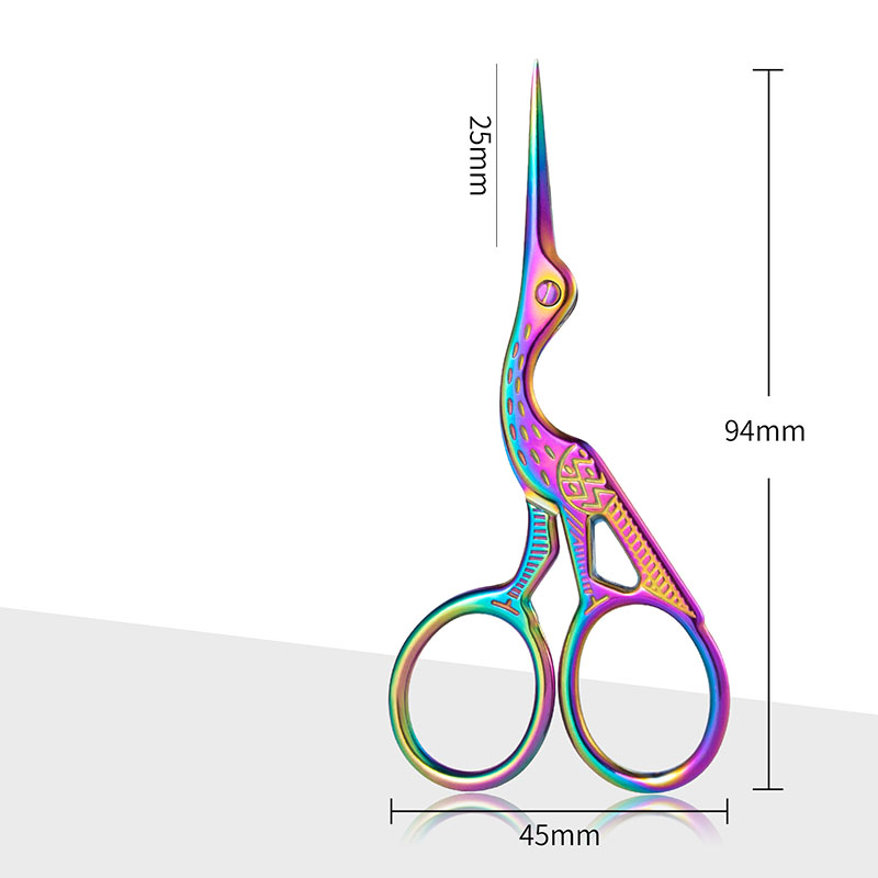 1 Uds. Tijeras antiguas de acero inoxidable coloridas, artesanía clásica europea, tijeras para manualidades de costura, herramientas de joyería DIY,