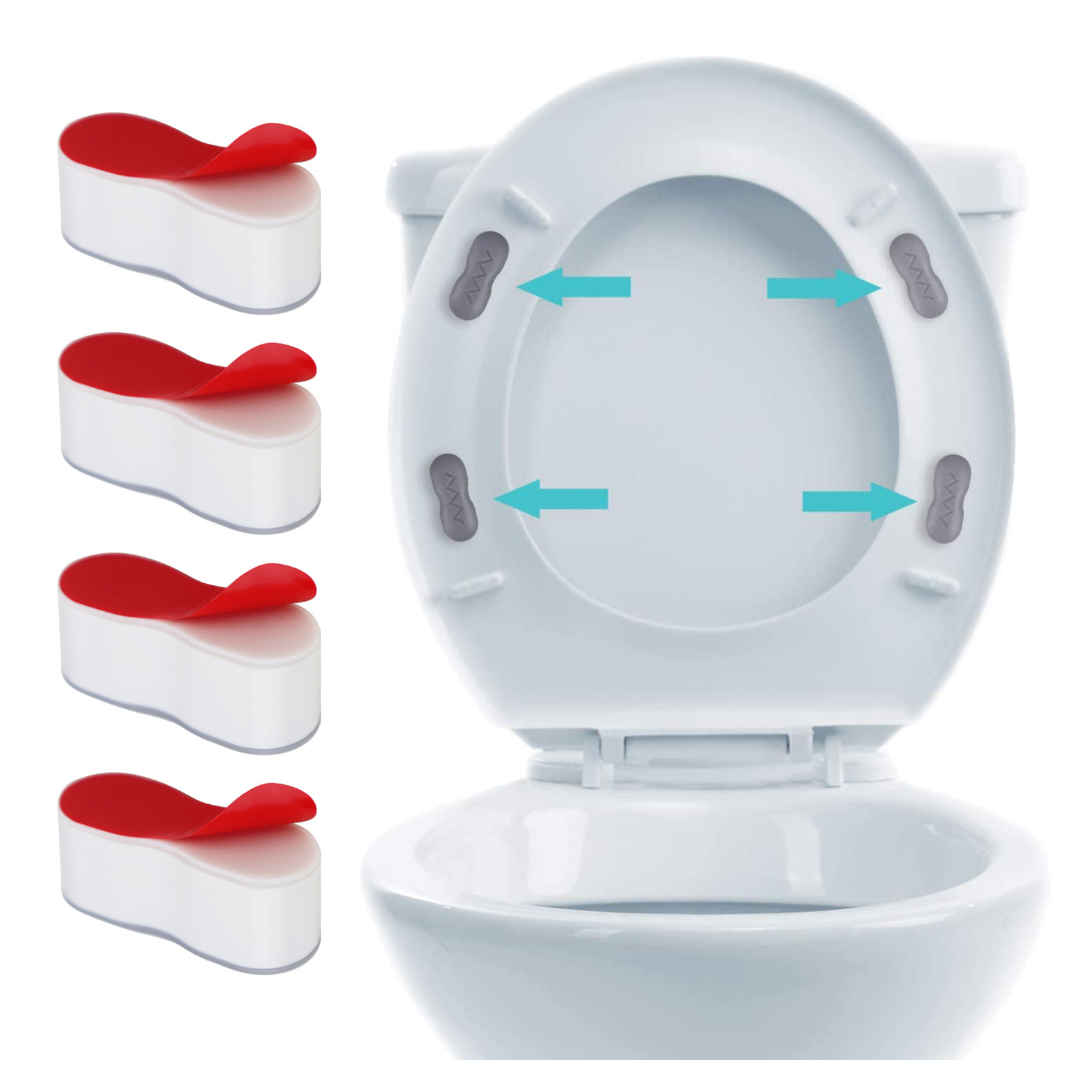 Topes de asiento de inodoro, separadores de tapa de inodoro, autoadhesivos, protección, accesorio de bidé