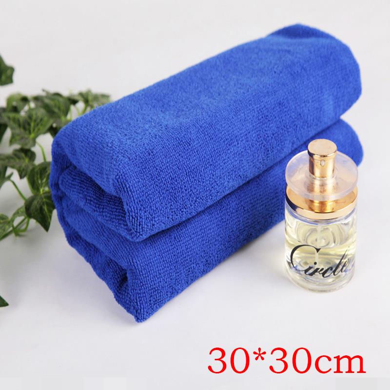 10 pçs/lote Produto Detalhamento Panos de Limpeza de Microfibra Toalha de Lavagem de carros Espanador Azul dropshipping Para Hotel Casa de banho limpa: 30X30