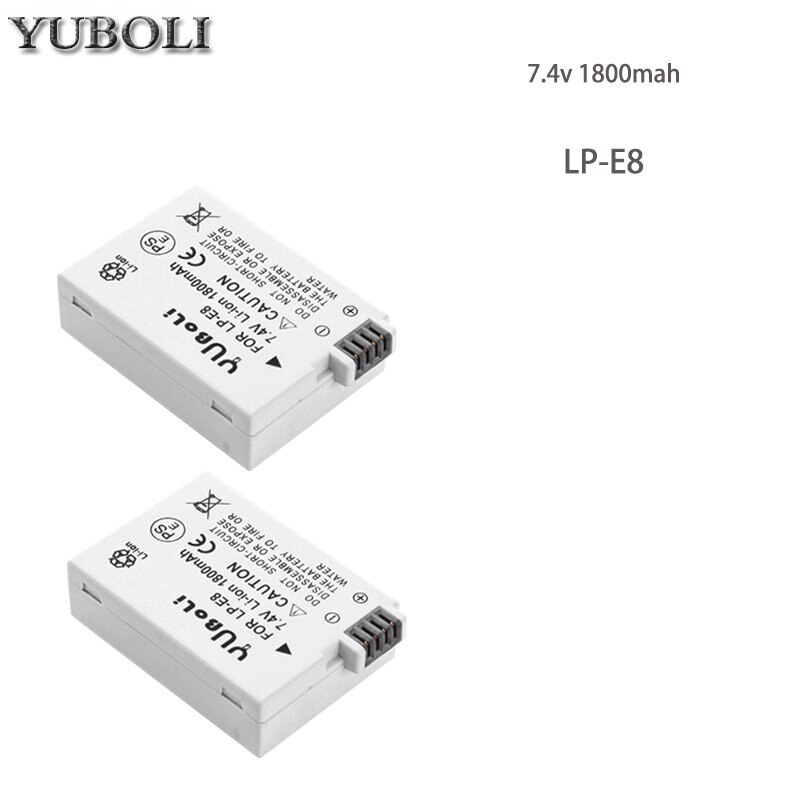 Batería de LP-E8 para Canon EOS 600D 550D 650D 700D Kiss X5 X4 X6 X7 Rebel T3i T2i T4i T5i 1500Mah, baterías de la Cámara LP E8