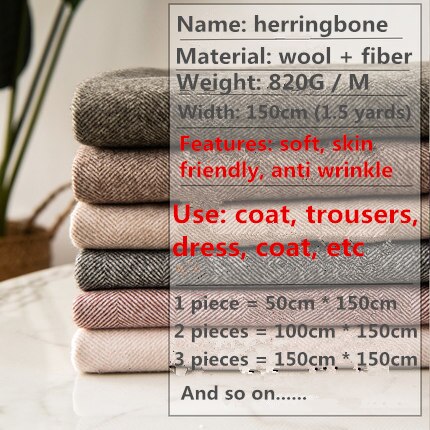 50Cm * 150Cm/Stuk, Half Size Verdikte Kasjmier Als Tweed Doek, Jas, Broek, jurk Stof, Diy Handgemaakte Materiaal