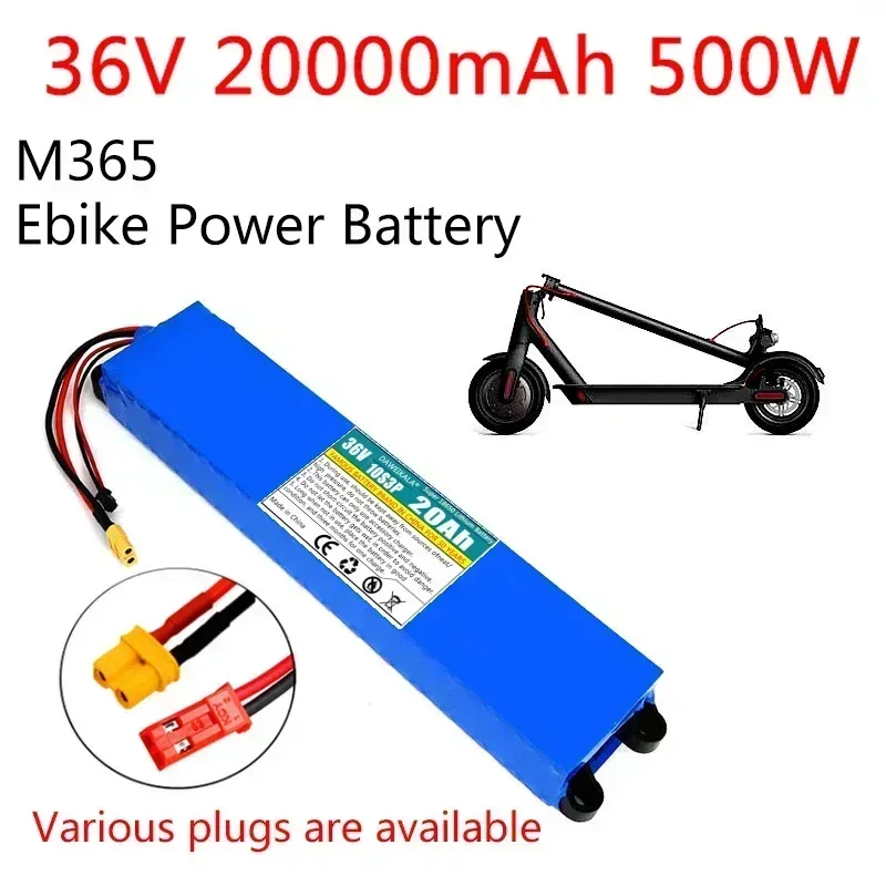 36V batterij 20Ah 18650 lithiumbatterij 10S3P 20000mAh 500W Dezelfde poort 42V elektrische S-scooter M365 E-BK Power batterij met BMS