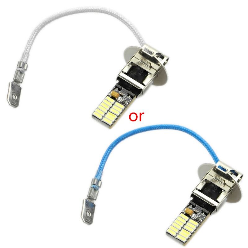 24-SMD-4014 H3 6500K versteckt Xenon Weiß LED-lampen für Nebel Lichter oder Fahren Lampen E7CA